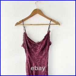 Vintage 90s Betsey Johnson NY Silk Wine Red Slip Dress 8 S M Goth Grunge
