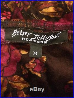 Vintage 90s Betsey Johnson Velvet Slip Dress M Grunge Goth Prom 1920s Style