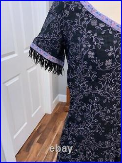 Vintage 90s Betsey Johnson dress beaded women's size medium no under slip
