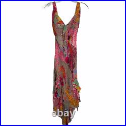 Vintage 90s Diane Von Furstenberg Chiffon Dress 4 Multicolor Slip