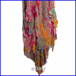 Vintage 90s Diane Von Furstenberg Chiffon Dress 4 Multicolor Slip