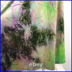 Vintage 90s Express Med Large Tie Dye Velvet Maxi Slip Dress Grunge Oil Slick
