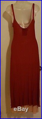 Vintage 90s Jean Paul Gaultier Red & Pink 2 In 1 Elegant Slip Dress 8 Grunge