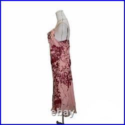 Vintage 90s LAUNDRY Pink Silk Chiffon Bias Slip Dress Carrie Bradshaw 30s Tea