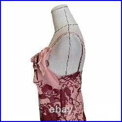 Vintage 90s LAUNDRY Pink Silk Chiffon Bias Slip Dress Carrie Bradshaw 30s Tea