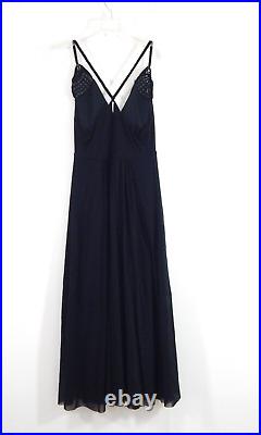 Vintage 90s VIVIENNE TAM slip dress beaded empire waist midi sleeveless black XS