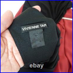 Vintage 90s VIVIENNE TAM slip dress beaded empire waist midi sleeveless black XS