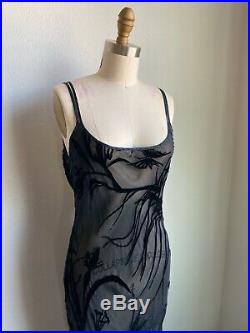 Vintage 90s Victorias Secret Cowl Back Velvet Silk Slip Dress Sz S/M STUNNING