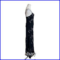 Vintage 90s Y2K Barneys NY Bias Cut Rayon Slip Dress Carrie Bradshaw Velvet S