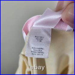 Vintage 90s Y2K Victoria's Secret Cream Silk Maxi Slip Dress Beaded XS FLAWED