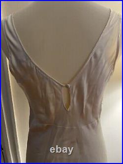 Vintage 90s Y2K Victoria's Secret Silk Maxi Slip Dress Beaded Pearl Medium Heart