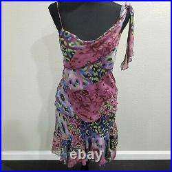 Vintage 90s Y2k Silky Mesh Two Piece Coord Matching Set Slip Dress Large 2000s
