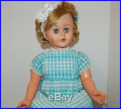 Vintage AE 1651 26 Doll with nice hair Ribbons Dress Shoes Socks panties slip