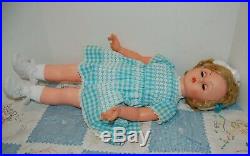 Vintage AE 1651 26 Doll with nice hair Ribbons Dress Shoes Socks panties slip