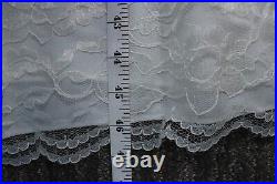 Vintage ATJ II Full Petticoat Slip Womens M White Floral Lace Hem Romantic Sweet