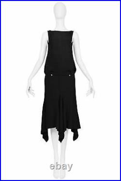 Vintage Alexander Mcqueen Black Jersey Open Back Dress 2001