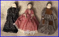 Vintage Antique Peg Dolls in Vintage Dresses slips parts and repair Grodnertal