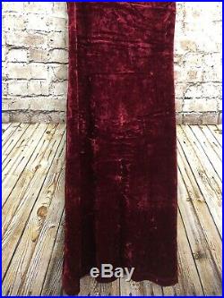 Vintage BETSEY JOHNSON Red Crushed Velvet Slip Dress Stretch M Midi 90s
