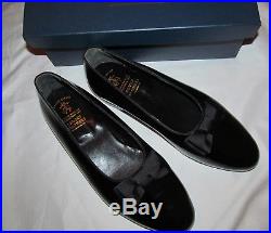 Vintage BROOKS BROTHERS patent bow slip on opera loafers dress shoes 10 E NWB