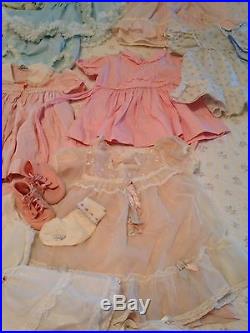 Vintage Baby Girl Dresses Slip Bloomer 20 Piece Lot 40's- 60's