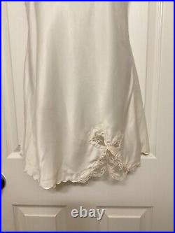 Vintage Bali Slip Dress Ivory Lace Lingerie Silk & Nylon Scalloped Women's Sz 34