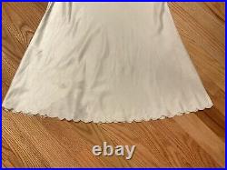 Vintage Bali Slip Dress Ivory Lace Lingerie Silk & Nylon Scalloped Women's Sz 34