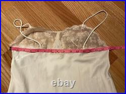 Vintage Bali Slip Dress Ivory Lace Lingerie Silk & Nylon Scalloped Women's Sz 34