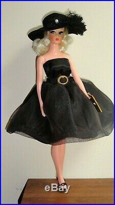 Vintage Barbie Clone Doll Platinum Ponytail Dress Hat Slip Heels Purse Stunning