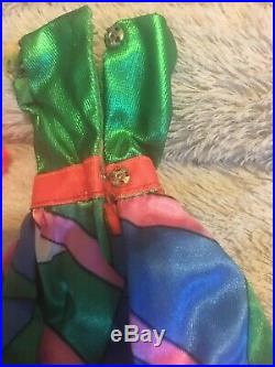 Vintage Barbie Rainbow Wraps #1798 Dress Shawl Slip Blue T Strap Shoes 1970 Mod