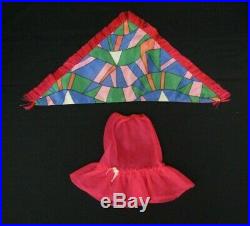 Vintage Barbie Rainbow Wraps #1798 Dress Shawl Slip Blue T Strap Shoes Complete
