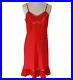 Vintage Barbizon Traffeda Taffeta Full Slip Size 16 S/M Red Pleated Hem Chemise