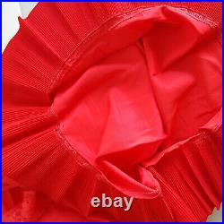 Vintage Barbizon Traffeda Taffeta Full Slip Size 16 S/M Red Pleated Hem Chemise