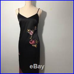 Vintage Bergdorf Goodman Silk Embroidered Slip Dress