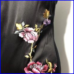 Vintage Bergdorf Goodman Silk Embroidered Slip Dress