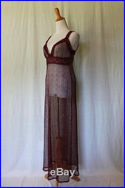 Vintage Betsey Johnson 3 piece Burgundy Victorian Style Slip Gown & Jacket XS P