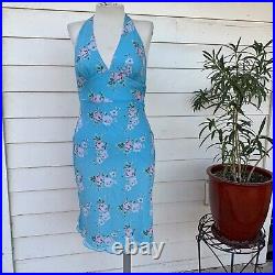 Vintage Betsey Johnson 90 2000 y2k 100 Silk Floral Mini Slip Dress Lace Hawaii