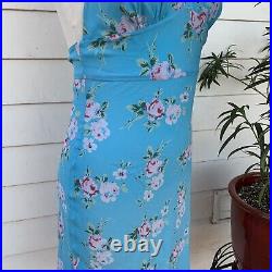 Vintage Betsey Johnson 90 2000 y2k 100 Silk Floral Mini Slip Dress Lace Hawaii