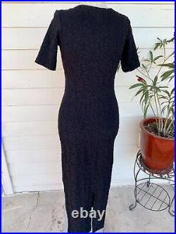 Vintage Betsey Johnson 90 2000 y2k Dress Maxi Lace Slip Floral Daisy Goth Stretc