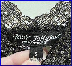 Vintage Betsey Johnson 90 2000 y2k Dress Midi Slip Silk Sheer Grecian Floral Gol