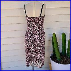 Vintage Betsey Johnson 90 2000 y2k Floral Lace Slip Midi Wrap Sun Soft Dress M