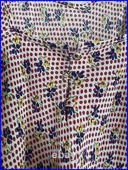 Vintage Betsey Johnson 90s 2000 y2k Floral Dot Graphic Mini Dress Sz 8 Medium M