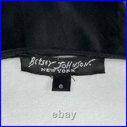 Vintage Betsey Johnson 90s 2000s 100% Silk Y2K Slip Dress Black Red Pink Sz 8