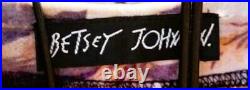 Vintage Betsey Johnson 90s Y2K Purple Floral Stretch Crushed Velvet Slip Dress S