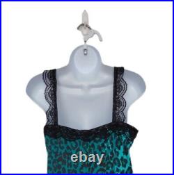 Vintage Betsey Johnson Animal Print Lace Milkmaid Style Y2K Slip Dress