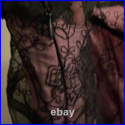 Vintage Betsey Johnson Black Lace Over Slip Lilac Dress