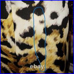 Vintage Betsey Johnson Collection Y2K Leopard Print Silk Slip Dress Size 0 XS