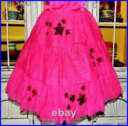 Vintage Betsey Johnson Dress Pink Tulle Sequin Corset Slip Party Size Small 2