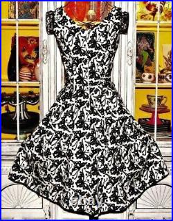 Vintage Betsey Johnson Dress Y2K Black Butterfly Embroider Slip Tea Size Small 2