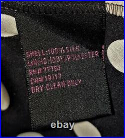 Vintage Betsey Johnson Dress Y2K Black Polka Dot Slip Ruched Silk Size Small 6