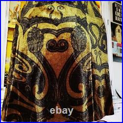 Vintage Betsey Johnson Dress Y2K FRANKY Velvet Bug Tribal Tattoo Slip Size Small